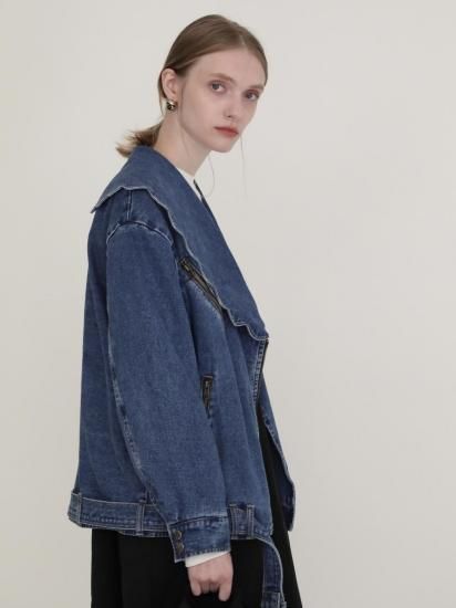 予約】scallop collar denim JK - BayBee