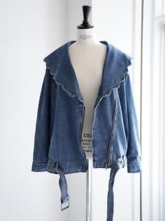 scallop collar denim JK