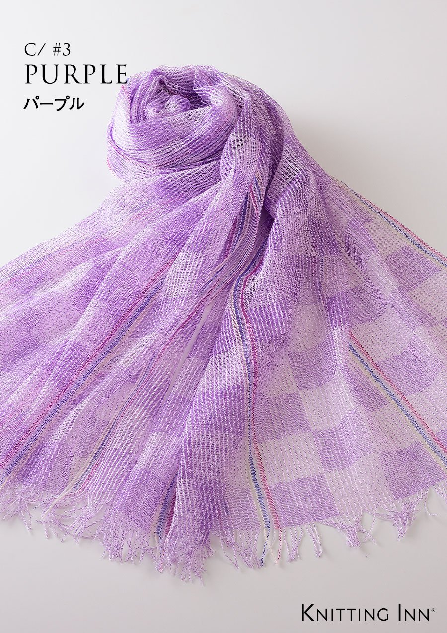 F-3325　コットン市松ストール2020／COTTON CHECKED SCARF - KNITTING INN 　 松井ニット技研