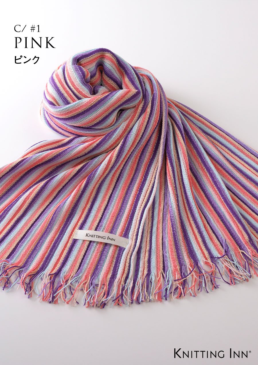 F-3326　コットンリブマフラー2020／COTTON RIBBED SCARF - KNITTING INN 　 松井ニット技研