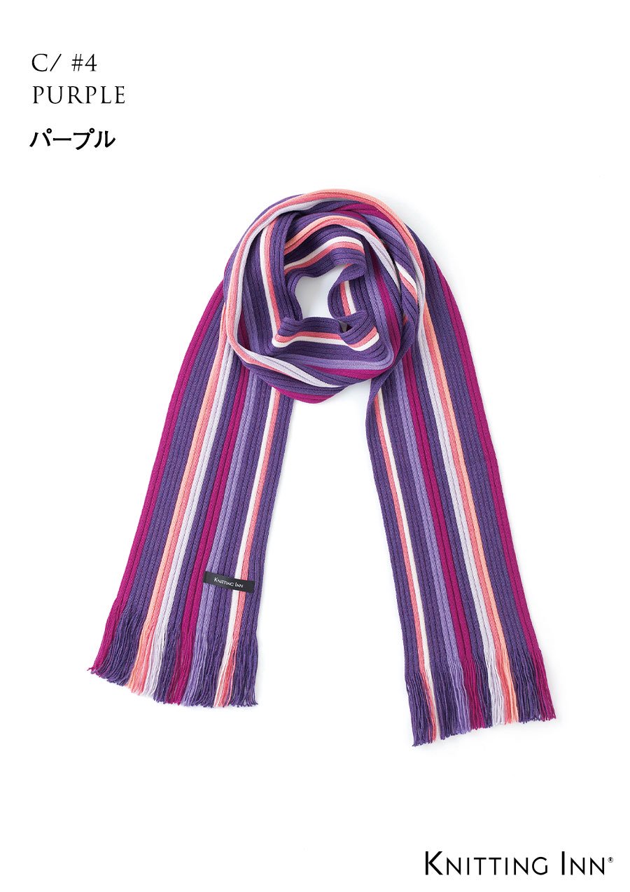 F-3334　ウールリブマフラー2020／WOOL RIBBED SCARF - KNITTING INN 　 松井ニット技研