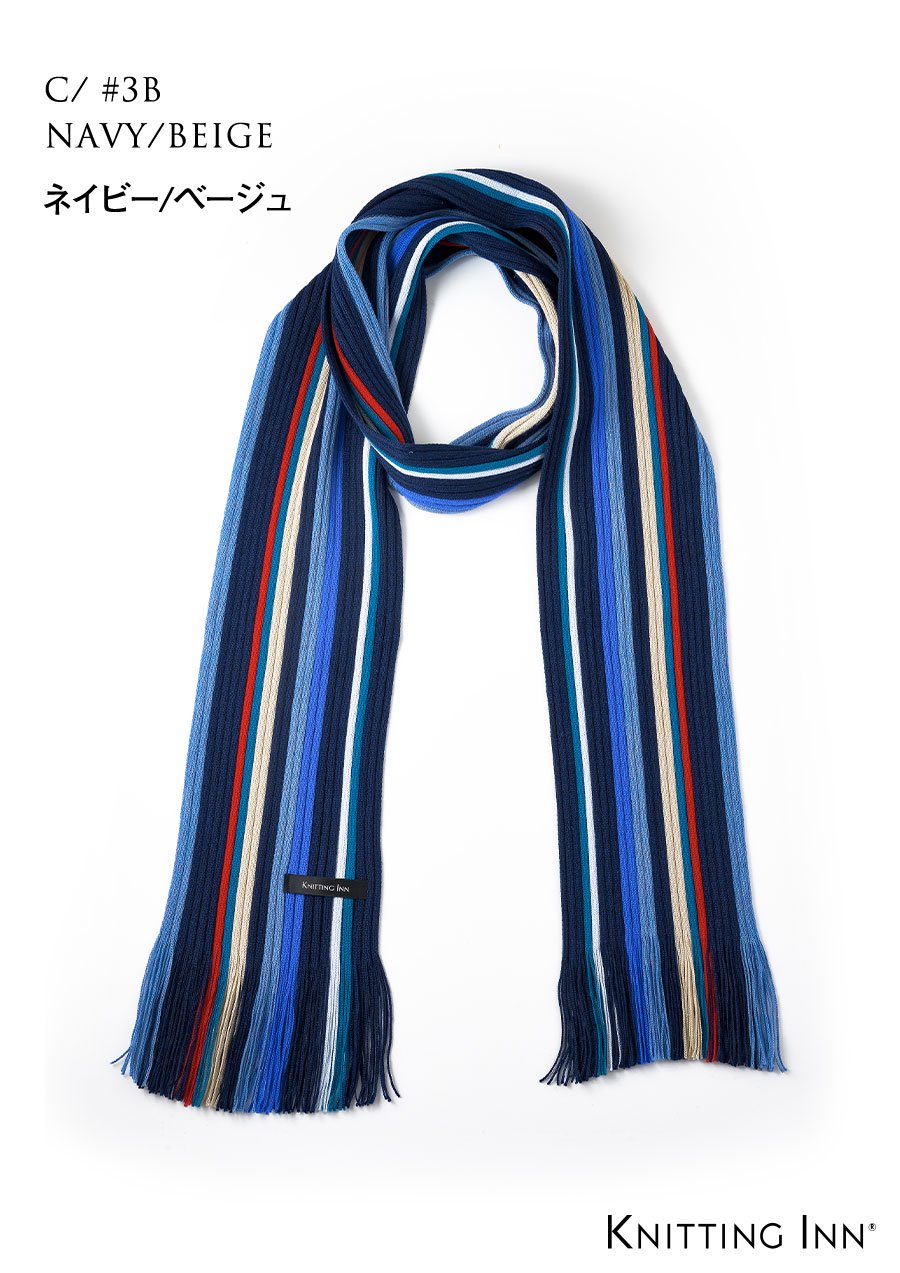 F-3334　ウールリブマフラー2020／WOOL RIBBED SCARF - KNITTING INN 　 松井ニット技研