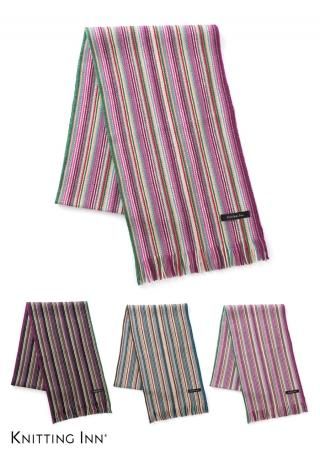 F-3331 ラムウール棒縞マフラー2020／LAMB WOOL STRIPED SCARF