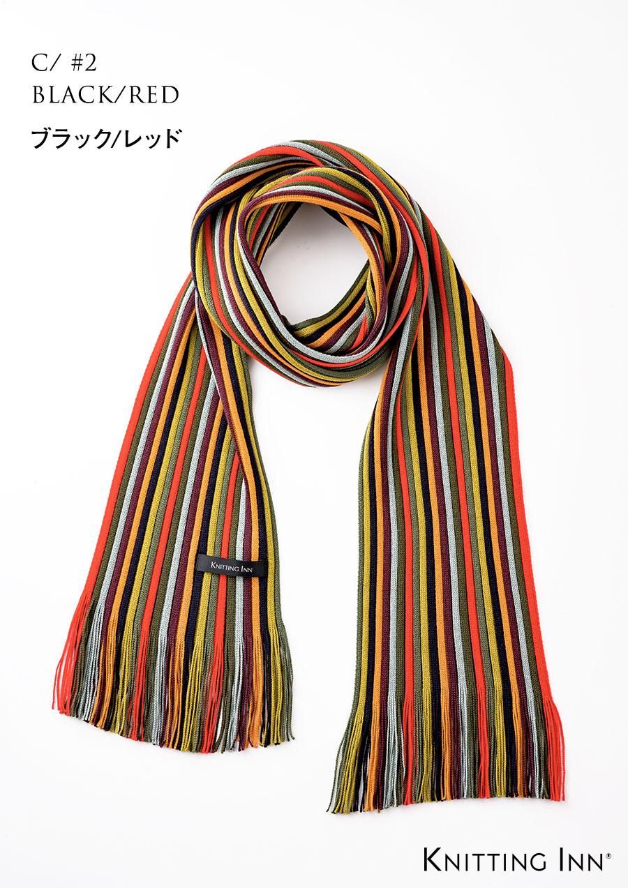 F-3353 毛混リブマフラー2023／RIBBED SCARF - KNITTING INN