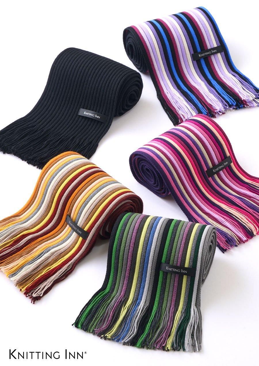 F-3355 ウールリブマフラー2024／WOOL RIBBED SCARF - KNITTING
