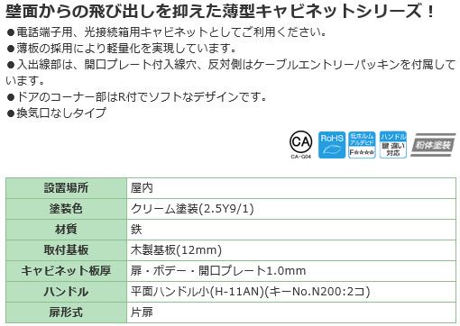 日東工業 THA8-455AC ＨＵＢ収納キャビネット ヨコ450xタテ500xフカサ