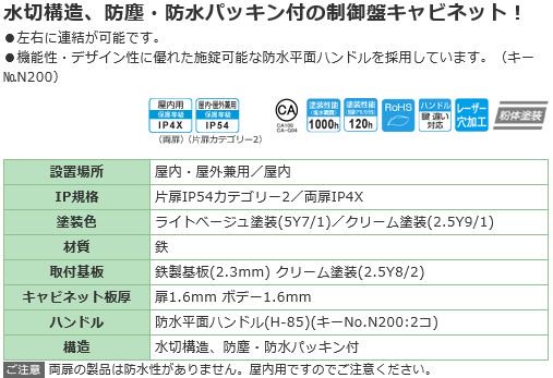 日東工業 RA30-46 ＲＡ形制御盤キャビネット ヨコ400xタテ600xフカサ300mm 屋内・屋外 鉄製 水切 ［代引き不可］ -  【本店】ネットde電材 - 価格で勝負！通販専門の電材屋