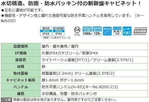 日東工業 RA30-1214-2 ＲＡ形制御盤キャビネット ヨコ1200xタテ1400x