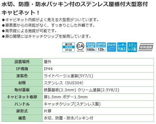 日東工業 SOW20-56 ステンレスウインドウキャビネット ヨコ500xタテ