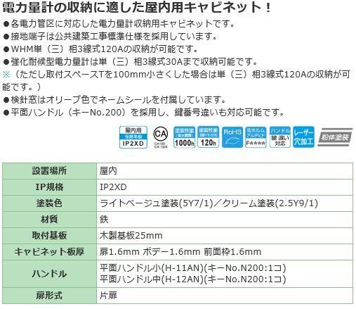 日東工業 TB20-610M1 テナントキャビネット ヨコ600xタテ1000xフカサ