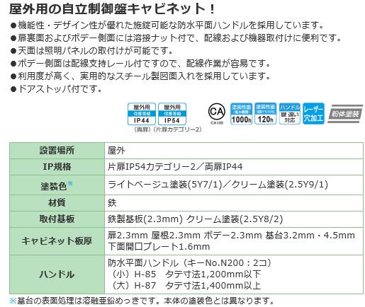 日東工業 OE35-712A 屋外用自立制御盤キャビネット-