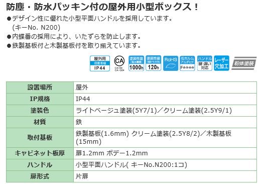 日東工業 OAS20-35 屋外用小型ボックス ヨコ300xタテ500xフカサ200mm