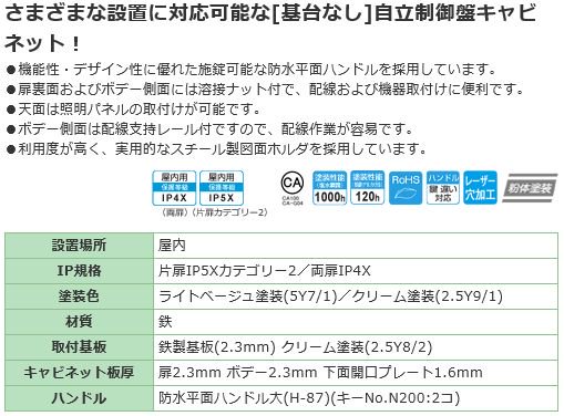 日東工業 E40-714A-N 自立制御盤キャビネット ヨコ700xタテ1400xフカサ