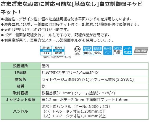 日東工業 E50-719A-N 自立制御盤キャビネット ヨコ700xタテ1900xフカサ