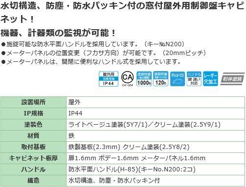 日東工業 ORM20-45A 窓付屋外用制御盤キャビネット ヨコ400xタテ500x