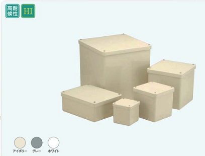 日動電工 PB151510KJHW プルボックス カブセ蓋 正方形（ノック無） 150ｘ150ｘ100 アイボリーの商品詳細ページです。ネットde電材