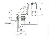 三桂製作所 W90BG38 90°形 ユニオン式 ノックアウト用コネクタ（厚鋼