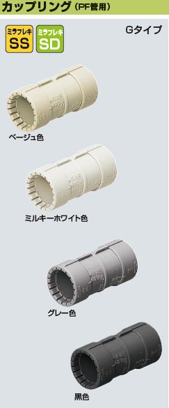 未来工業 MFSC-22GM カップリング（PF管22用） ミルキーホワイト 10個