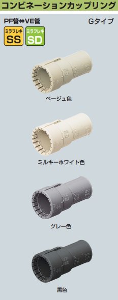 未来工業 MFSVE-36GM コンビネーションカップリング（PF管36⇔VE管36