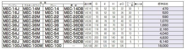 未来工業 MEC-82J エントランスキャップ 適合管VE-82 ベージュ [代引き不可]の商品詳細ページです。 ネットde電材