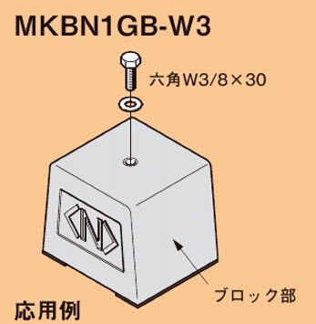 ネグロス MKBN1GB-W3 ワールドダクター 架台用基礎ブロック（ゴム 