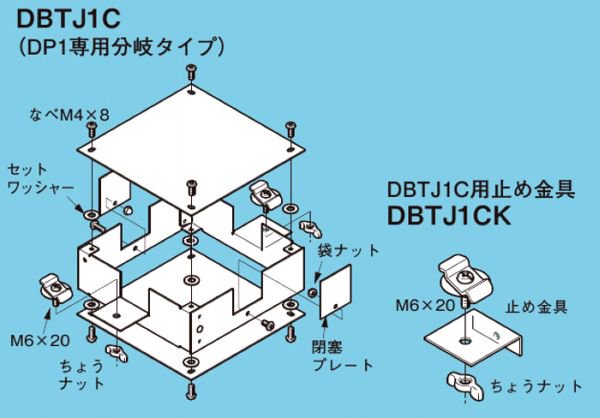 ネグロス DBTJ1C レースウェイ DP1専用ジャンクションボックス（取付自在タイプ） （分岐タイプ） - 【本店】ネットde電材 -  価格で勝負！通販専門の電材屋