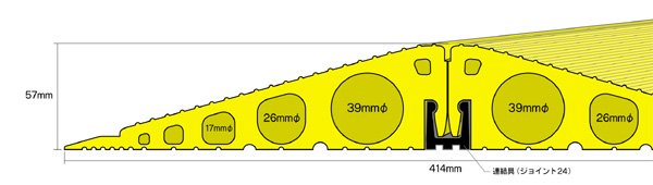 ジェフコム SFP-4139 ソフトカラープロテクター イエロー 幅414mm 長さ