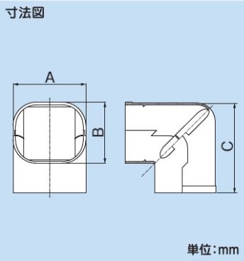 因幡電工 SC-140-I エアコン用配管化粧カバー 立面90°曲がり用 ダクト