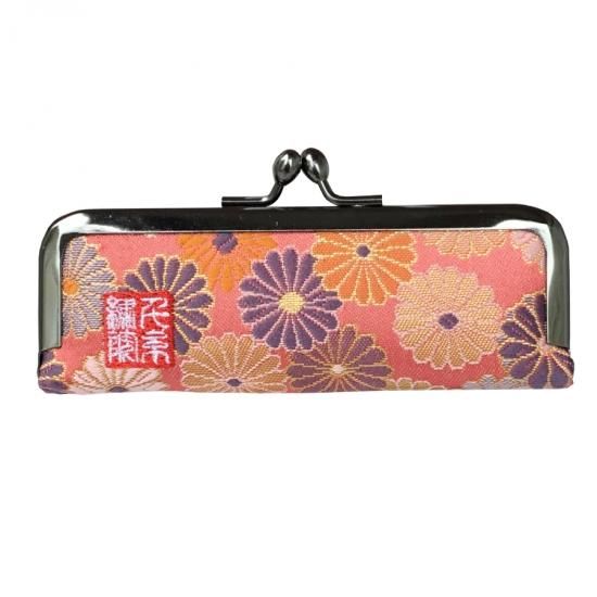 千糸繍院 西陣織 金襴 がま口 印鑑ケース／朱肉 （裏地付き） 朱菊爛漫 - 刺繍縫工処 千糸繍院～SENSHISHUIN～