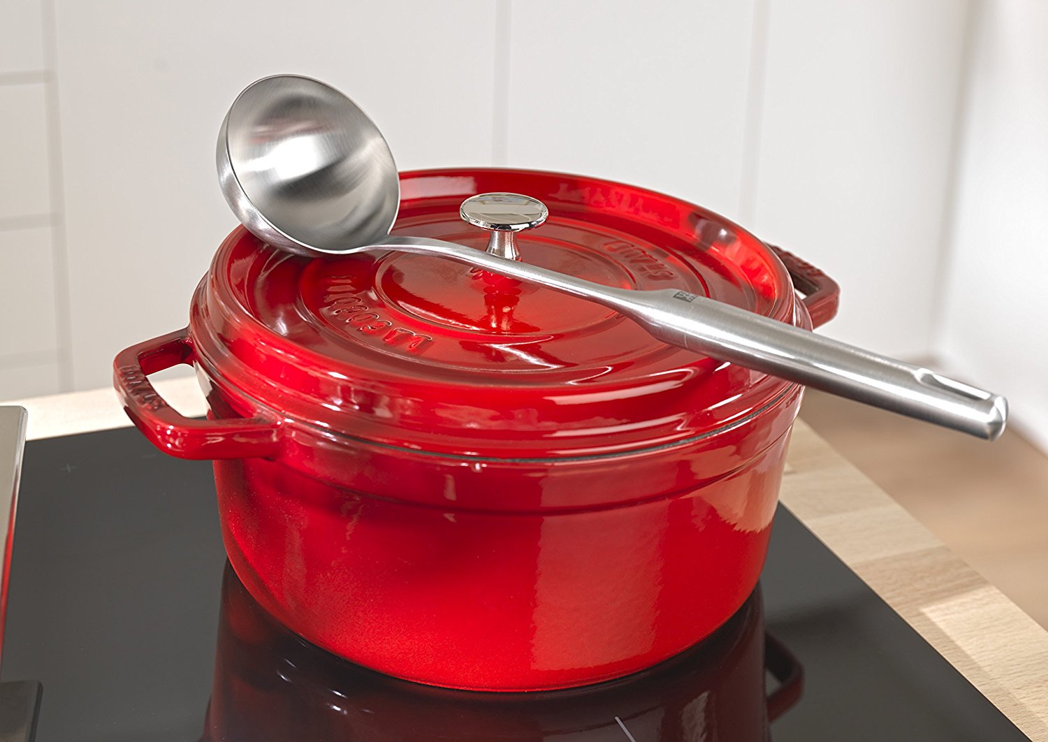 Staub ストウブ ココット ラウンド（24cm／3.8L）cherry - 鍋/フライパン