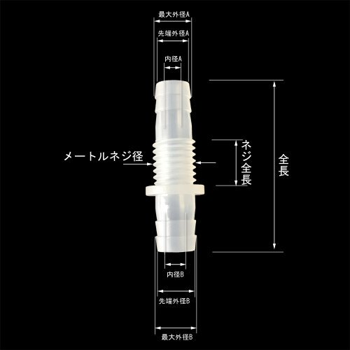 10個入り)樹脂ホース継手 適合チューブ内径3.5㎜-4 ㎜, 板付M6