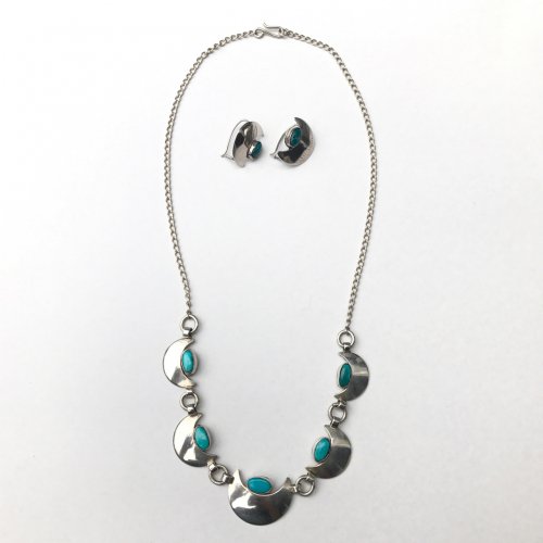 Turquoise Moon Necklace & Earring Set