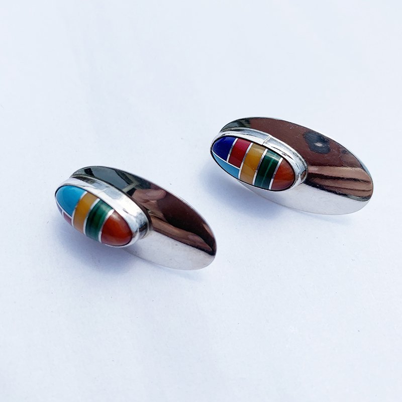 Multi Stone Oval Earring - Marihoja│マリホジャ