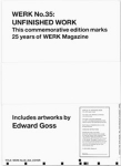 Werk Magazine No.35: Unfinished Workʤͽ