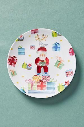 NEW Anthropologie August Wren KRIS KRINGLE MELAMINE ~Christmas~ PLATTER 