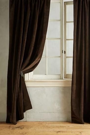 Matte Velvet Curtain マット ベルベット カーテン BROWN ２枚セット