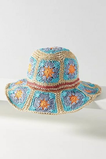 Crochet Bucket Hat かぎ針編みバケットハット BLUE アンソロポロジー専門通販 CHERRY