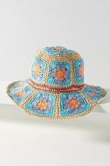 Crochet Bucket Hat かぎ針編みバケットハット BLUE アンソロポロジー