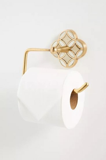 Aleah Inlay Toilet Paper Holder アレア インレイ トイレット ペーパー ホルダー NEUTRAL/BRASS  アンソロポロジー専門通販 CHERRY