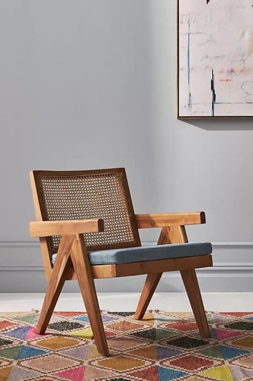 ashton caned teak accent chair