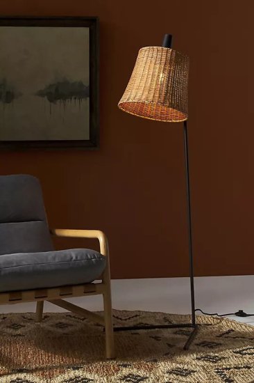 rattan standing lamp