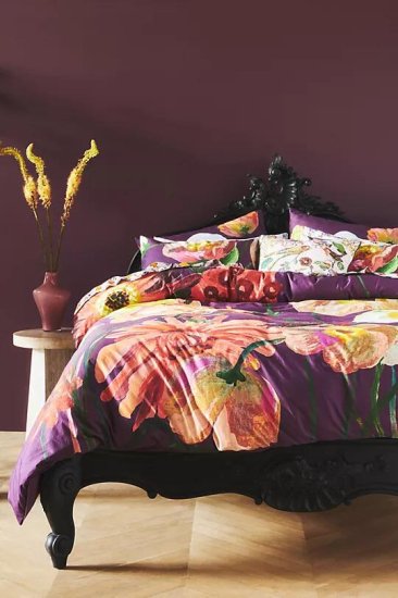 Nathalie Lete Bloom Organic Sateen Duvet Cover ナタリー・レテ ブルーム オーガニックサテン 布団カバー  RASPBERRY アンソロポロジー専門通販CHERRY