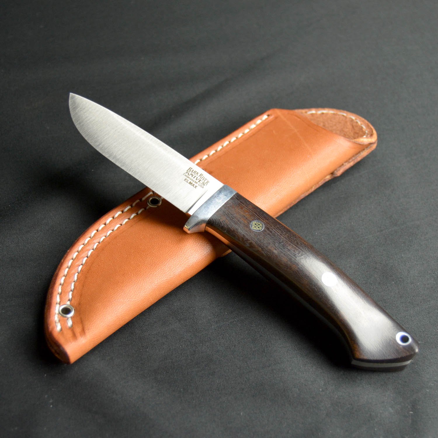 ELMAX に匹敵 日本製鋼材ナイフ STEEL A 花梨瘤ハンドル（セイバー 