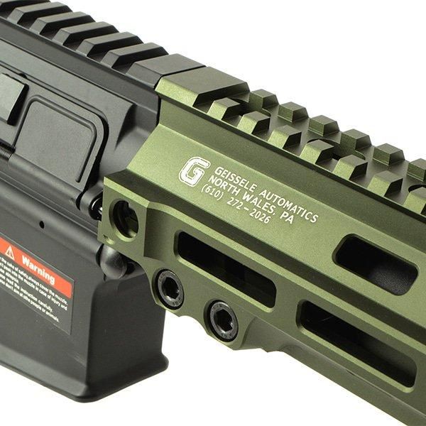 オリーブドラブ アサルトライフル フロントグリップ付き E&C 643E Geissele SMR Mk4 Federal 10インチ 電子トリガー搭載