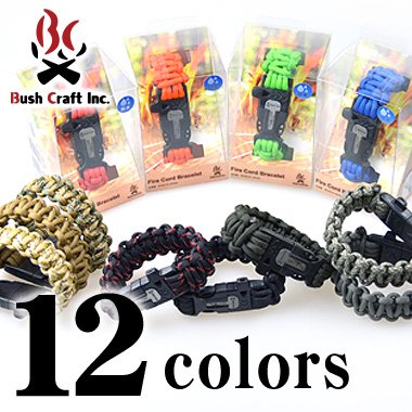 Bush Craft Inc 550 ファイアコードブレスレット (550 FireCord Bracelet) - サバイバルJP -キャンプ用品  | 防災グッズ- SURVIVAL JP