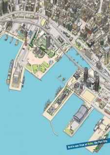 港町神戸鳥瞰図2025 | A4クリアファイル - くとうてん の tana