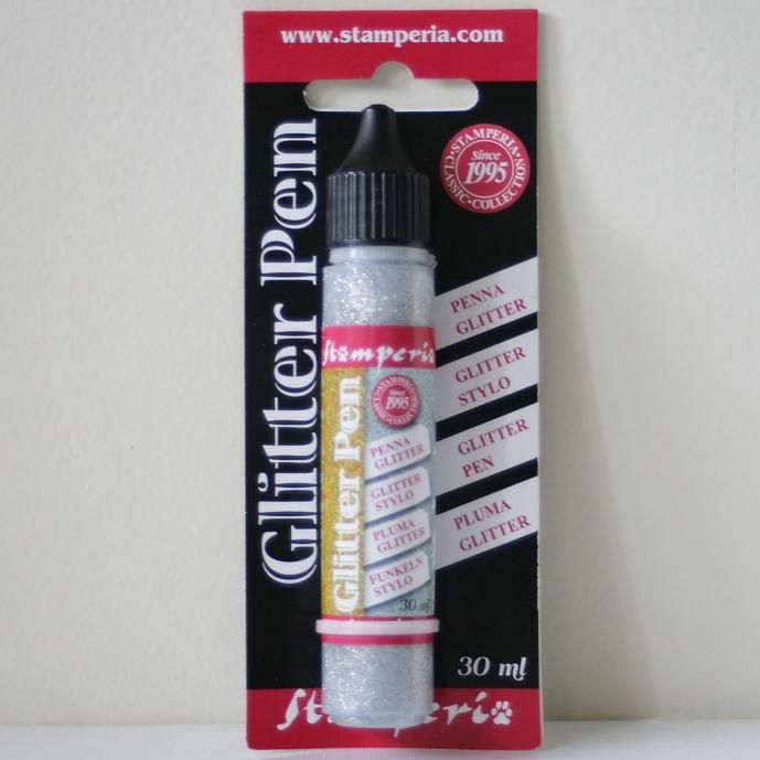 ������ڥꥢ ���饭�� ����å����ڥ� ����С� Glitter pen 30 ml - Silver KE33B Stamperia