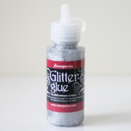������ڥꥢ ���饭�� ����å������롼 ����������С��� Glitter Glue 40 ml Holographic Silver DC22J Stamperia