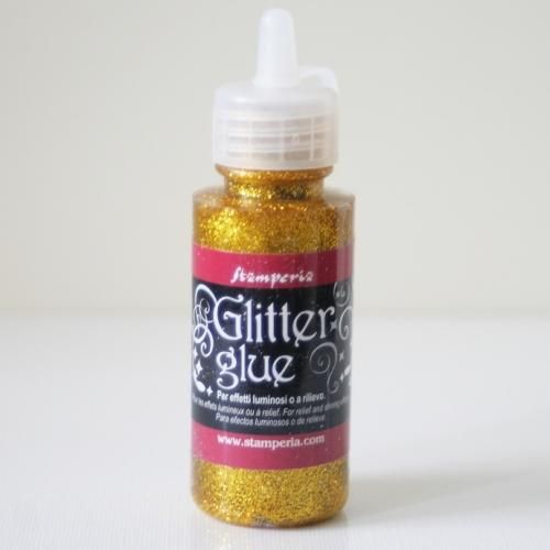 ������ڥꥢ ���饭�� ����å������롼 �ڥ�����ɥ��������� Glitter Glue 40ml gold yellow �ǥ��ѡ����� DC14E STAMPERIA