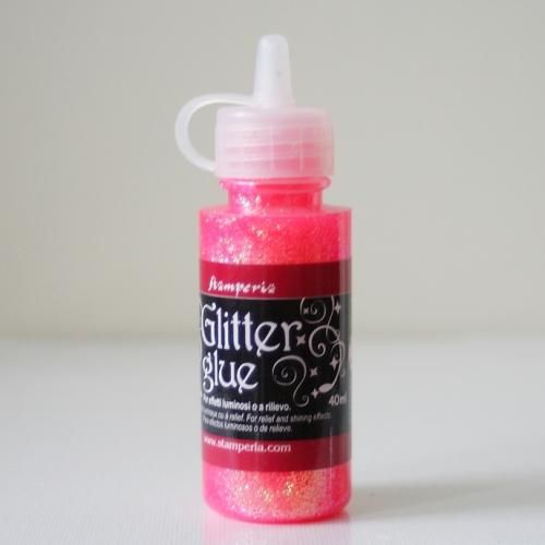 ������ڥꥢ ���饭�� ����å������롼 ��ǻ���ԥ󥯡� Glitter Glue 40ml Fluorescent Pink �ǥ��ѡ����� DC22R STAMPERIA